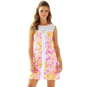 NWT! LILLY PULITZER Sofia Shift Mini Dress Kir Royal Pink Ooh La La Print Size 2